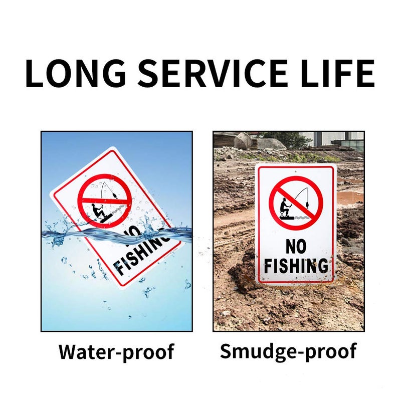 Enjoyist No Fishing Sign, 14"x 10" .04" Aluminum Reflective Sign Rust Free Aluminum-UV Protected and Weatherproof - Image 4